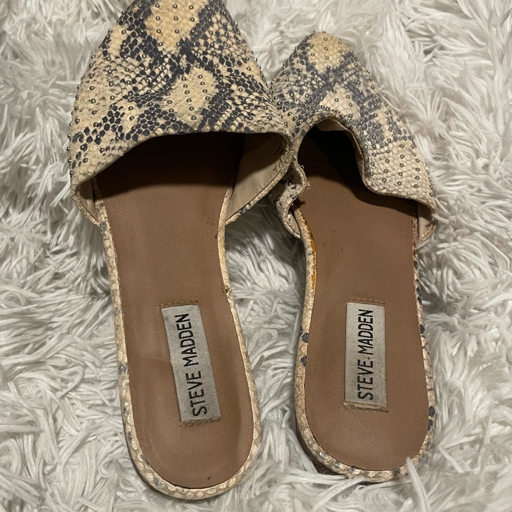 Steve Madden Studded Snakeskin Pointed Mule Flats - image 6